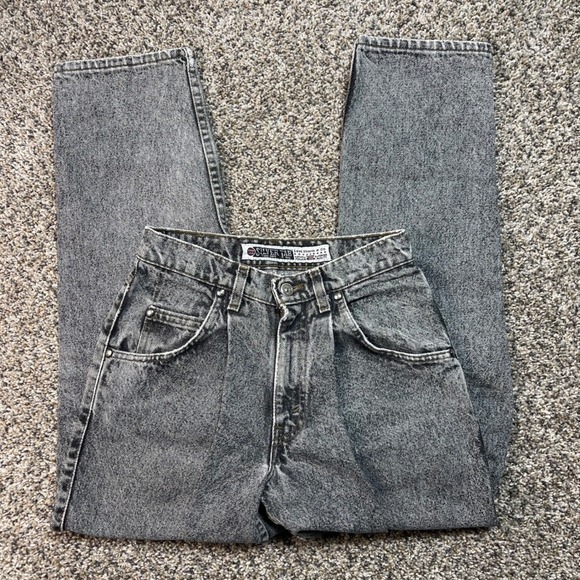 Vintage Levi's SilverTab Jeans 23x27 Gray USA Made Distressed Straight Leg 90s - Picture 2 of 11